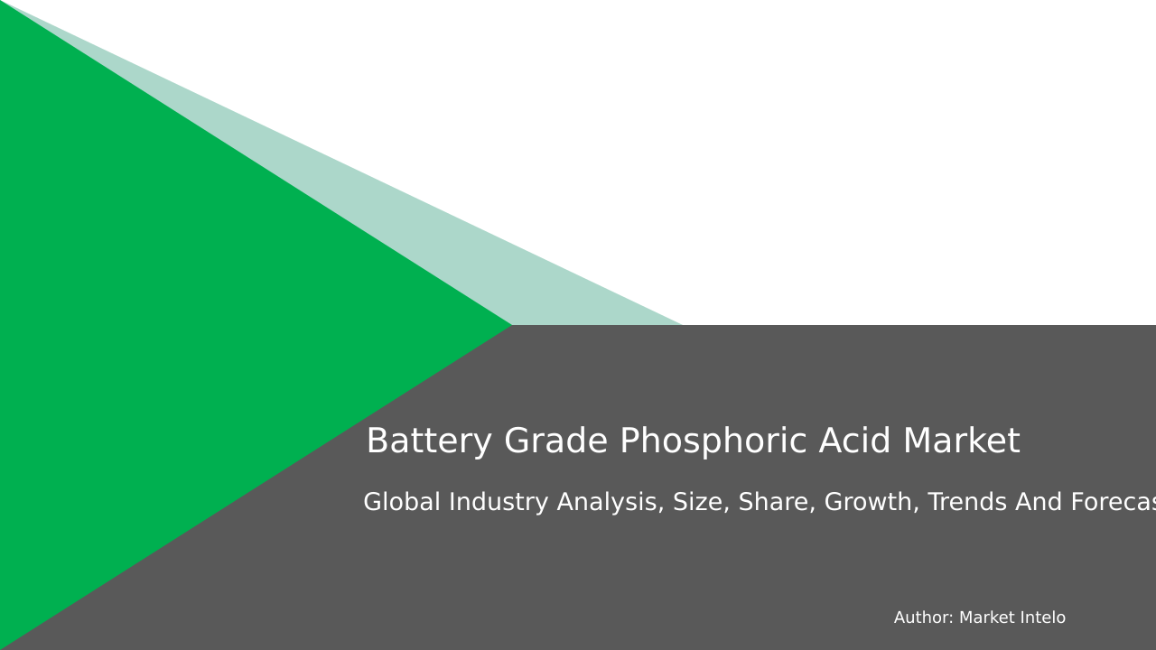 Battery Grade Phosphoric Acid Market Research Report 2034