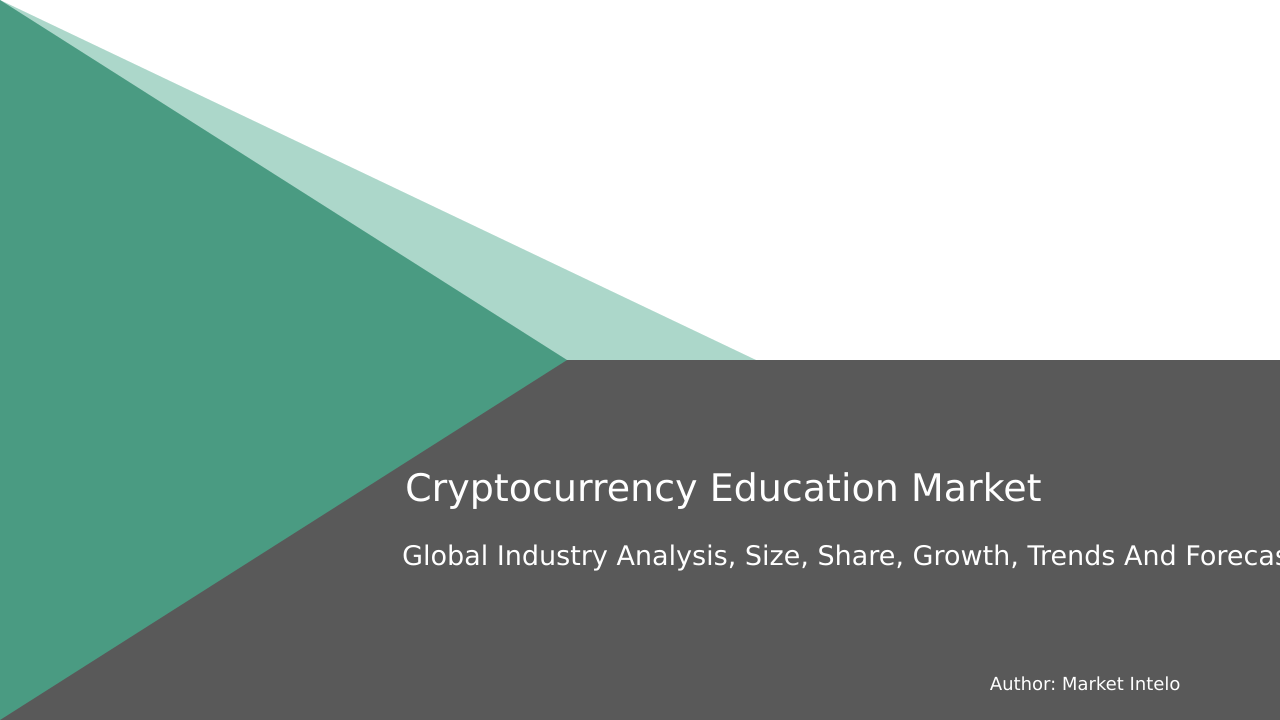 Cryptocurrency Education Market Research Report 2033